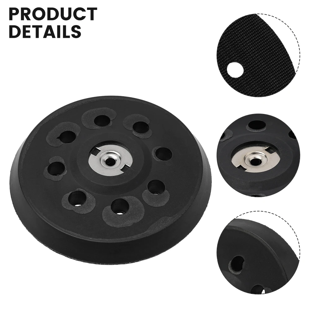 

1pc 5 Inch 125mm Support Plate Sanding Pad For Metabo SXE 325 Intec 425 Sanders 8 Hole Black Plastic PU New Power Tools Parts