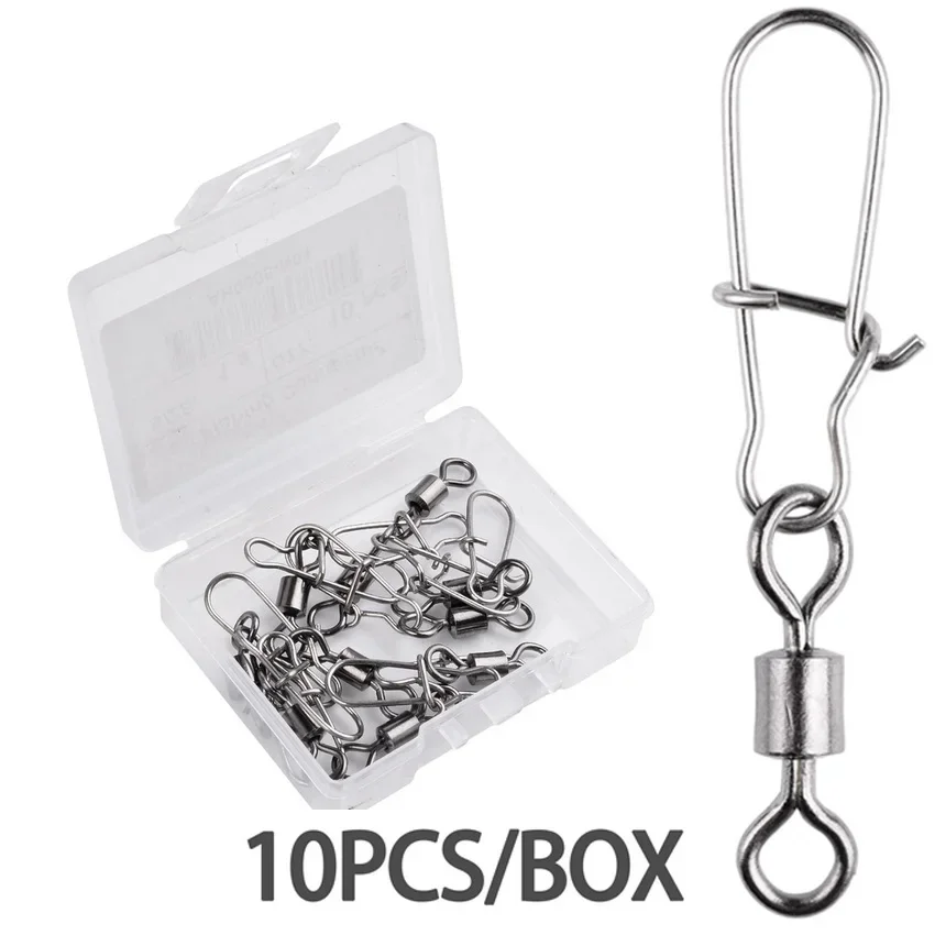 Aorace Stainless Steel Fishing Connector Pin Set - Bearing Rolling Swivel Snap Pins Tackle Accessories Collection