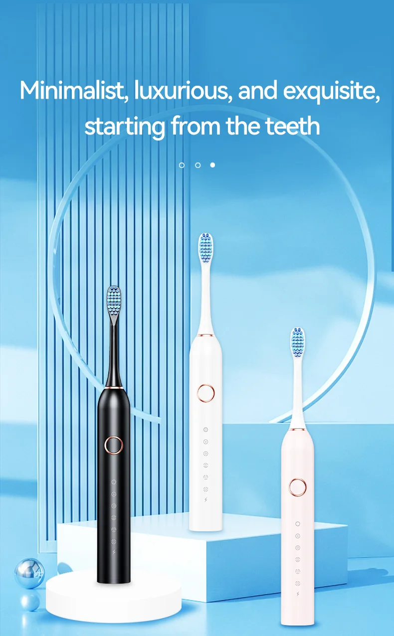 Intelligent Electric Toothbrush for Adult Acoustic Vibration Teeth Whitening USB Charging Waterproof 6 Modes Oral Gum Care 3