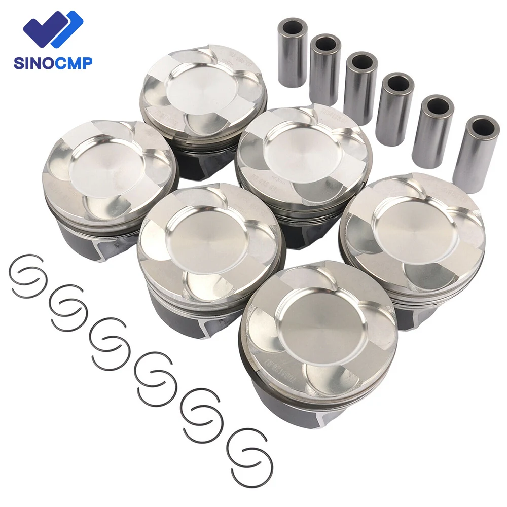 6pcs 11258619196 Pistons & Rings Set Std Φ84mm 22mm For Bmw N55b30