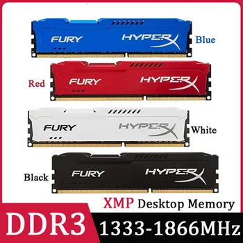 Fury HyperX DDR3 Memoria RAM 8GB 1333 1600 1866MHz 2xPC3-12800 2xPC3-14900 Memoria de escritorio 240Pin DIMM XMP disipación de calor 1