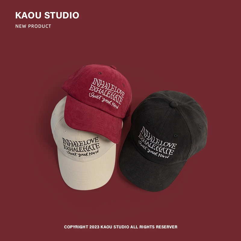 Wine-Red Hat Women Wear Korean Peaked Cap Trendy Men's Street All-Match Baseball Cap 4
