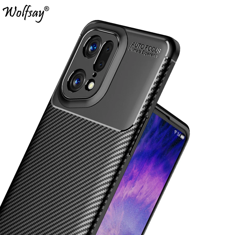 Per Oppo Trova X5 Pro Custodia Paraurti Morbido Silicone Fibra Di Carbonio Cover Posteriore Antiurto Per Oppo Trova X5 Custodia Per Oppo Trova X5 X3 X