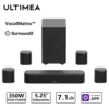 ULTIMEA 350W 7.1ch Virtual Surround Soundbar, Home Theater TV Sound Bar with Subwoofer&4 Surround Speakers, Smart App Control 1