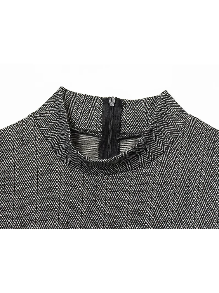 Autumn Solid Slimming Dresses For Women Turtleneck Sleeveless High Waist Temperament Belt Decoration Long Dress Female New