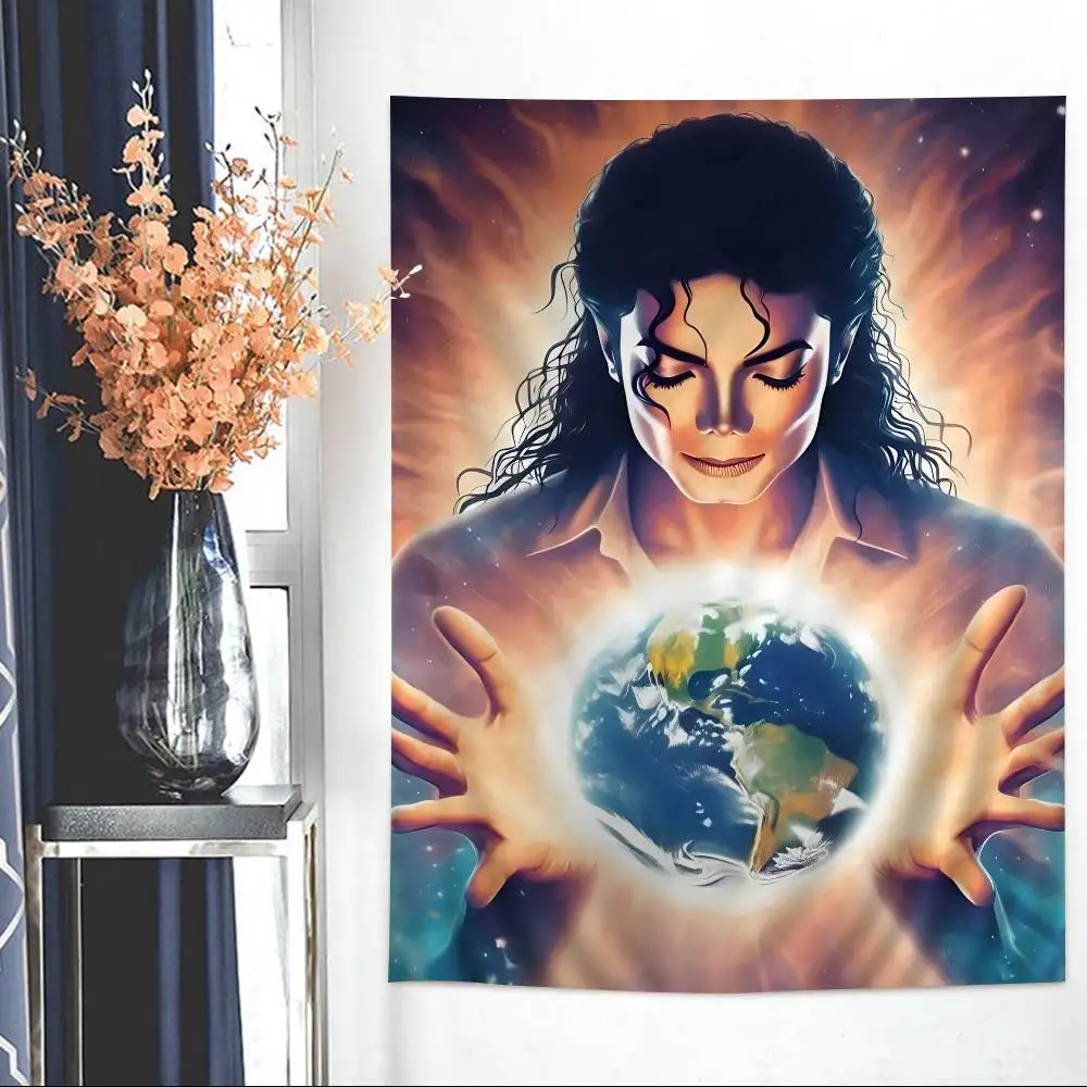 80er-Jahre-Popsänger Michael Jackson DIY Wandteppich Kunst Science-Fiction-Raum Heimdekoration Wandkunst Dekor – Detail 13
