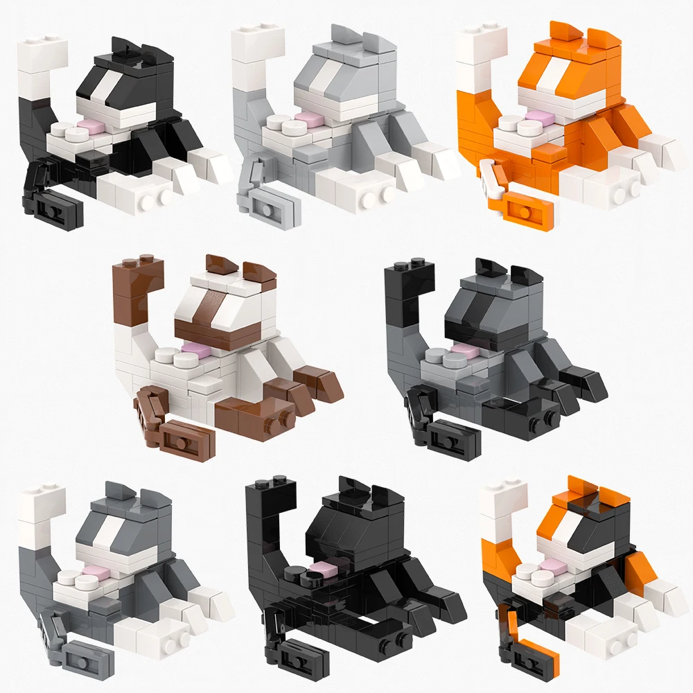 MOOXI Animal Series 62Pcs MOC Bricks Cat Figires DIY Building Blocks Kids Education Toys For Children Birthday Gift MOC3042-3045 MOOXI Animal Series 62Pcs MOC Bricks Cat Figires DIY Building Blocks Kids Education Toys For Children Birthday Gift MOC3042-3045