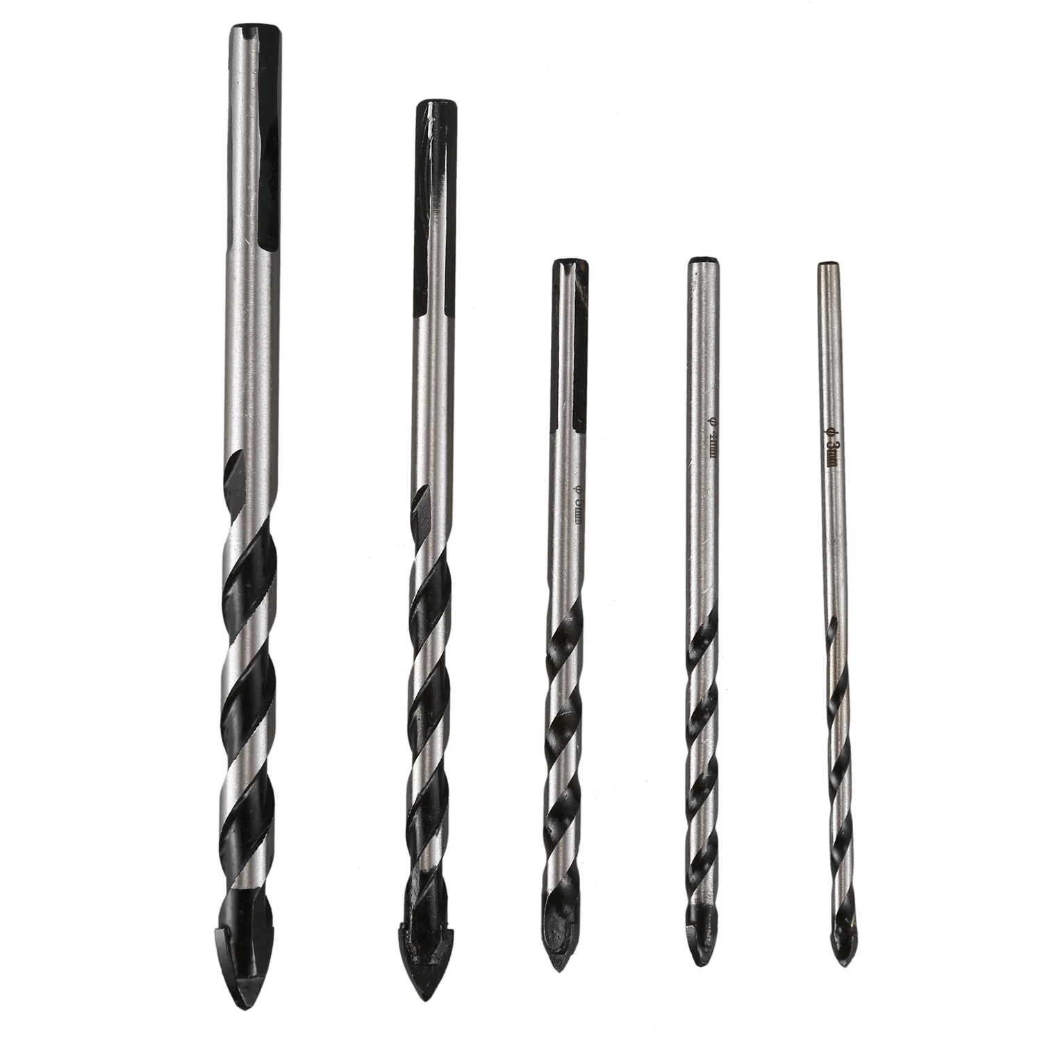 

5 Pieces Multi-Material Tungsten Carbide Drill Bit Set for Porcelain Ceramic Tile Concrete Brick Glass Plastic Masonry and Wo