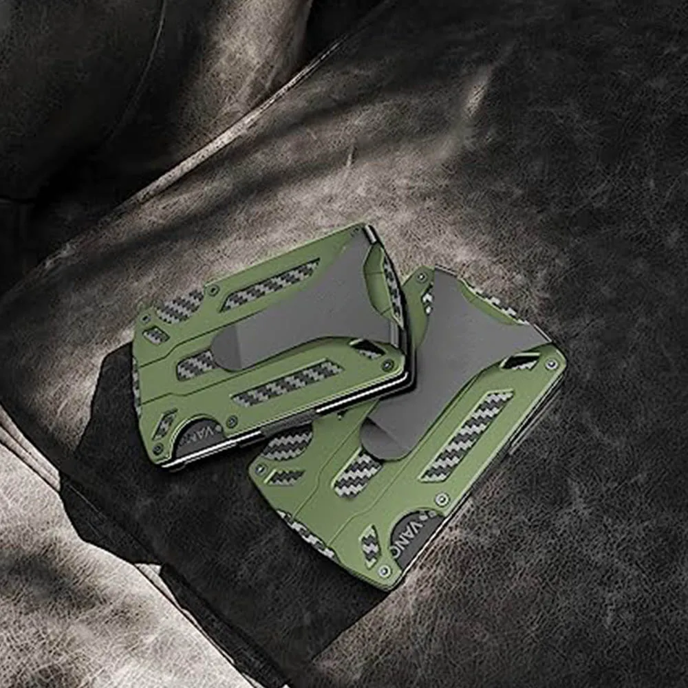 Men's Carbon Fiber Tactical Wallet with RFID-Blocking and Slim Aluminum Design