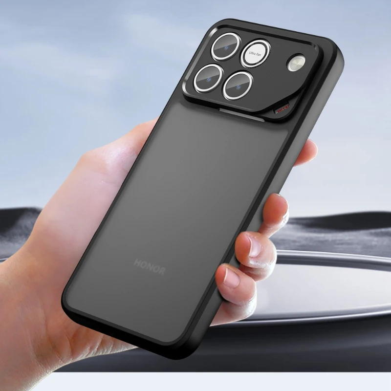 Transparent Shockproof Matte Acrylic Phone Case with Protective Bumper