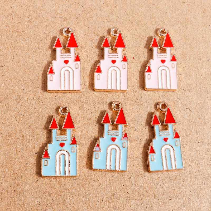 10 stücke niedlichen Emaille Schloss Charms Halloween Anhänger für Schmuck Herstellung Halskette Ohrringe DIY Halloween Geschenke Zubehör
