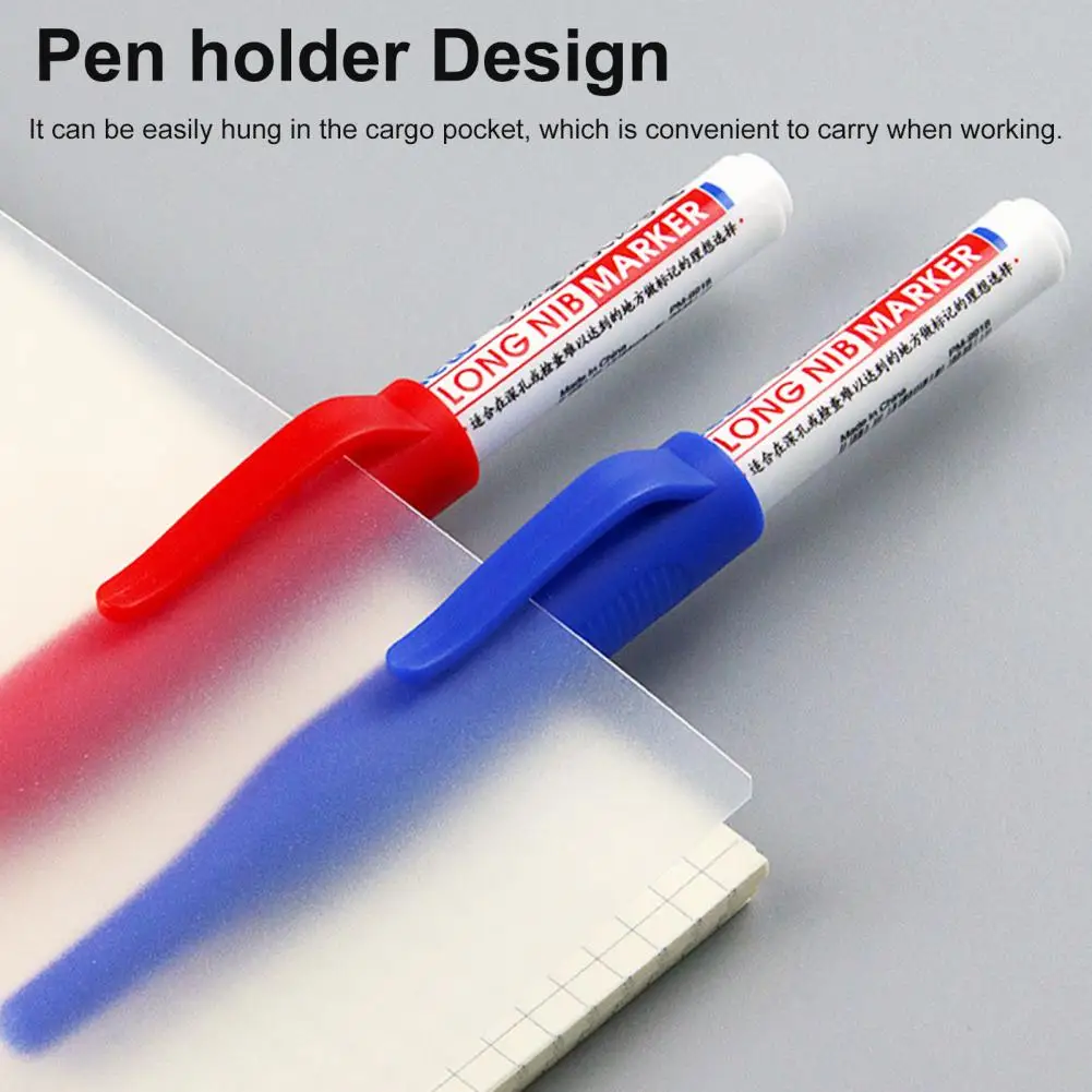 Waterproof Quick Dry Ink Filling Deep Hole Marker Pen Ceramic Tile Carpenter Long Head Marker Pencil for Construction Site permanent marker pen,marker pens,permanent marker,permanent markers,paint marker pen,markers pen,long nib markers,art markers,paint pen