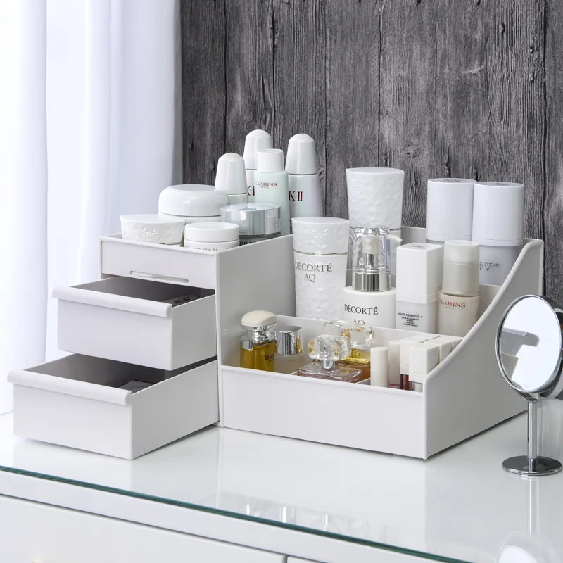 Makeup Storage Box White Plastic