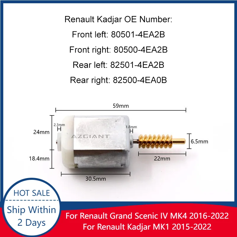 Per Renault Grand Scenic Kadjar 2016-2022 Muslimate Car Door Lock Attuatore Core Motor Power 12V Riparazione Motore Di Alta Qualità