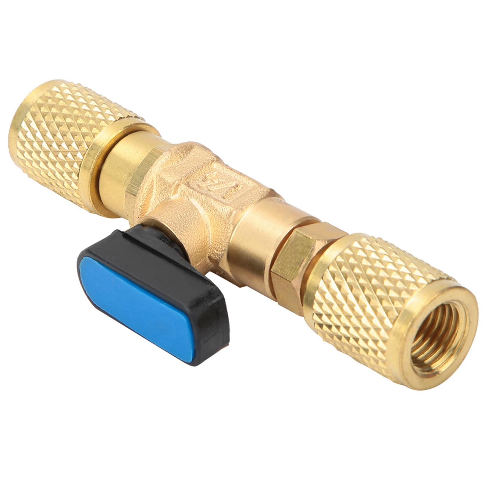 Brass Refrigeration Ball Valve Adapter Refrigerant Ball Valve Connector G1/4'' Refrigerant Adapter G1/4''