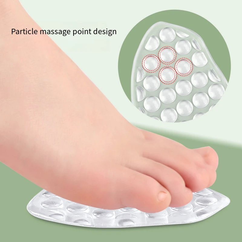 Silicone Forefoot Cushion Particle Massage Soft Half Insoles Women Shoes Pad Foot Care Products Sandals Heels Non-slip Feet Pads shoe insoles,forefoot pads,forefoot cushion