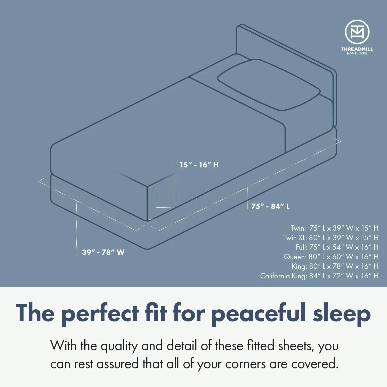 Threadmill 100% Cotton Sheets for Queen Size Bed - 600 Thread Count Queen Bed Sheets Set with 16” Deep Pocket - Sateen 4