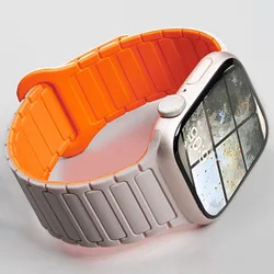 Magnetic Silicone Strap - New 42mm (Beige Orange)