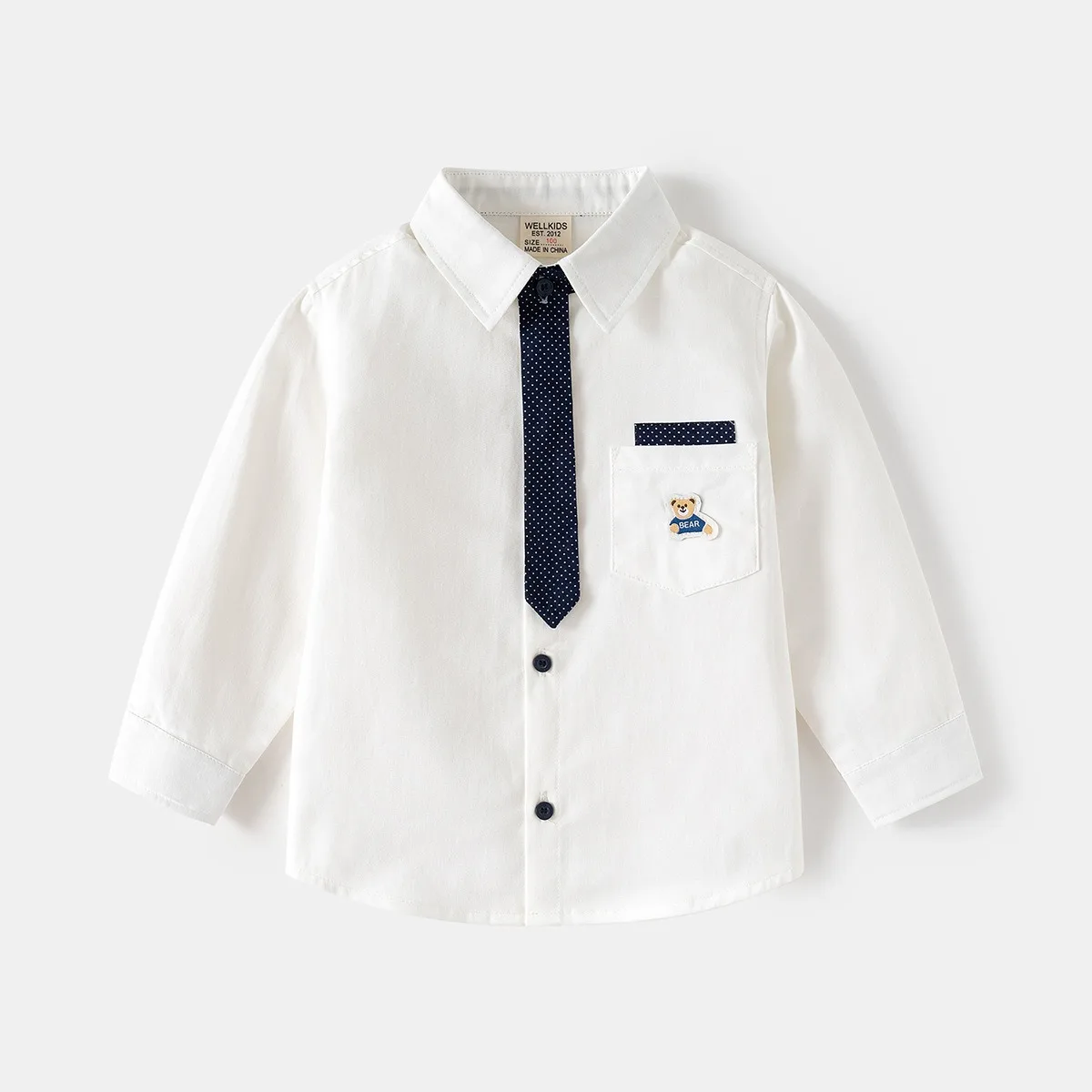 ircomll Boys' Long Sleeved Shirt Tie T-Shirt Children's College Style Cotton Shirt For Boy Clothes Spring tops Toddler Boys Coat
