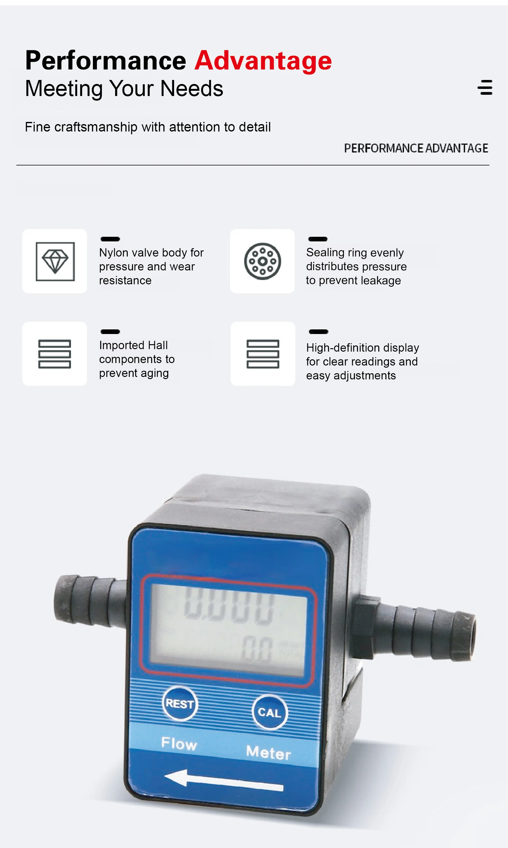 Digital Gear Flow Meter LCD Display G1/2 G3/4 Inline Industrial Gear Type Flow S