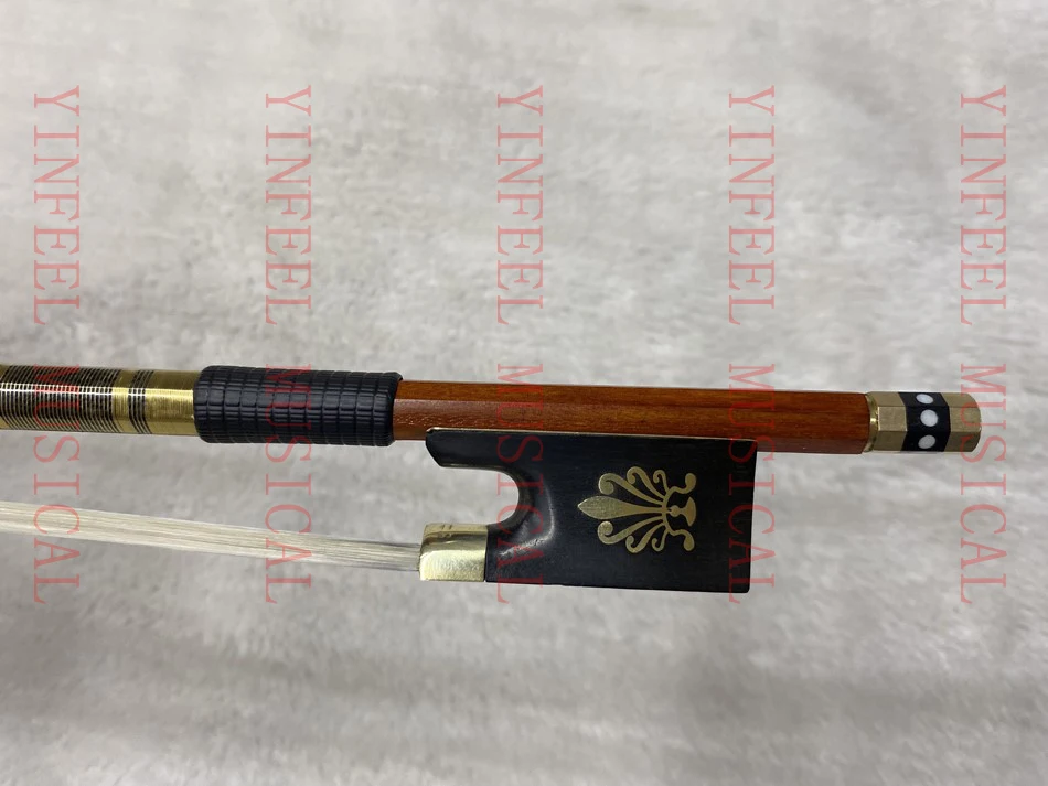 4/4 Pernambuco Violin Bow OCTAGON/Round  Stick Natural Horsehair Nickel Silver Screw Ebony Frog godl colour frog