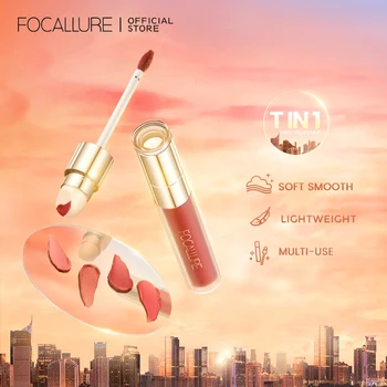FOCALLURE 벨벳 립 글로스, 오래 지속되는 보습 립클레이, 미스트 립 틴트, 매트 리퀴드 립스틱, 메이크업 화장품, 17 색