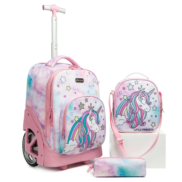 UNIKER Mochilas con ruedas para adolescentes y niños, mochila escolar con  estuche para lápices para la escuela, equipaje de viaje, juego de mochila
