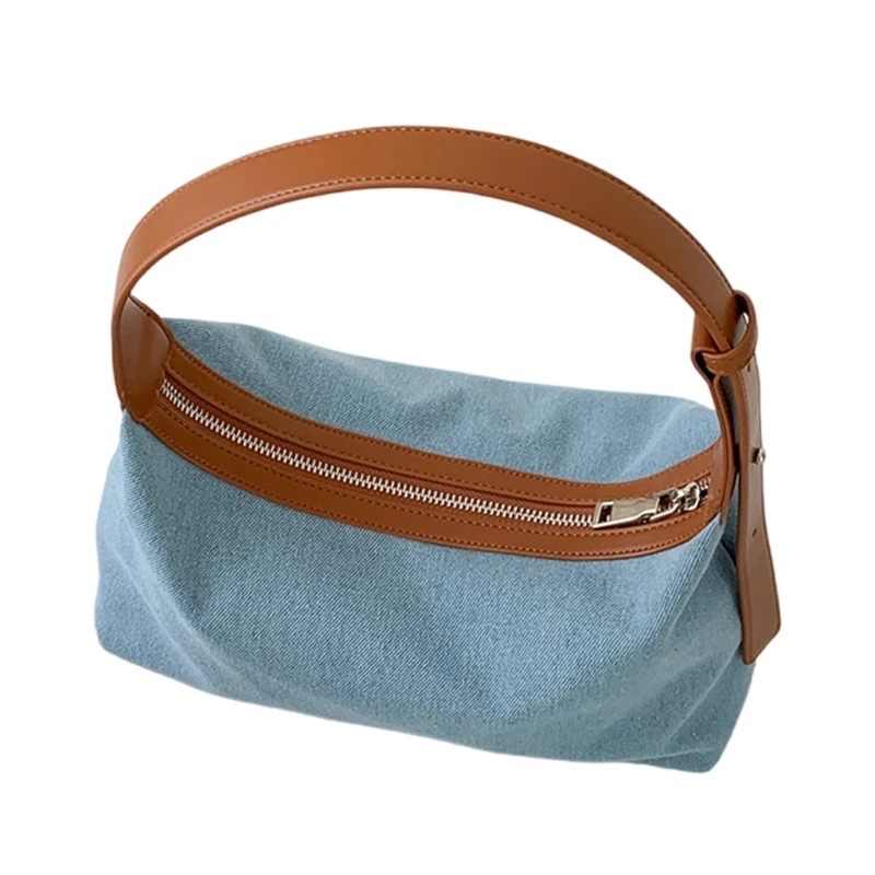 Denims Armpit Bag Aesthetic Shoulder Bag Fashion Shopping Dating Bag Korean Casual Underarm Bag for Women Girls