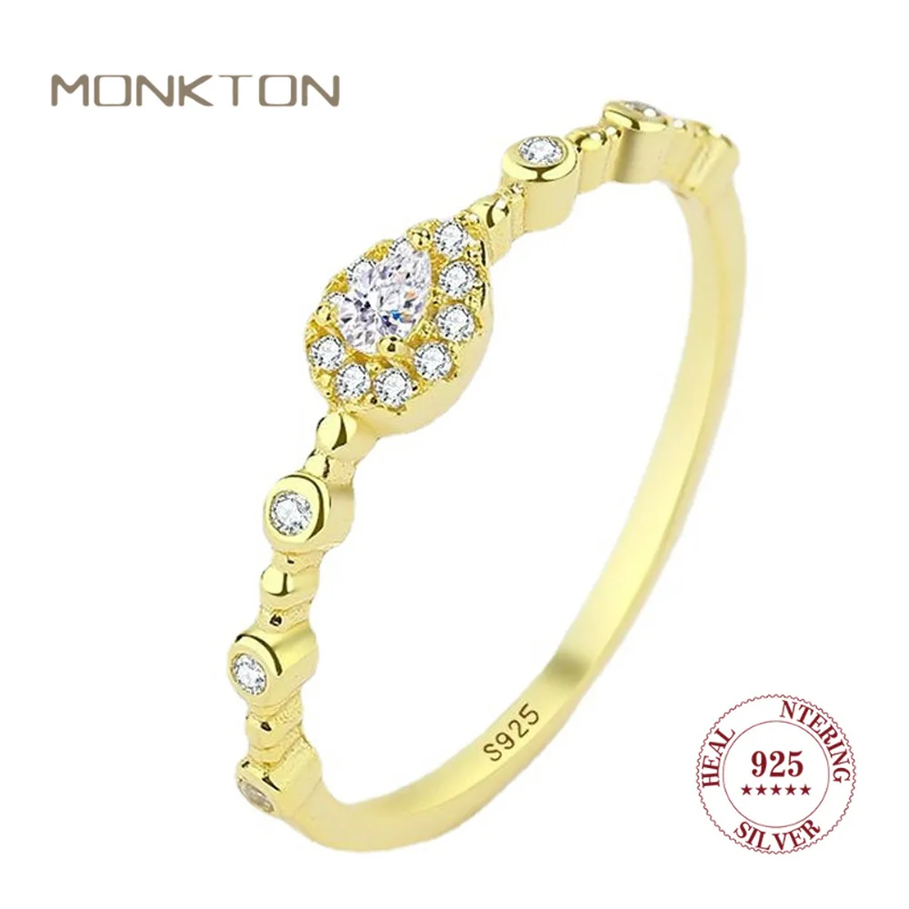 

Monkton 2023 New 925 Sterling Silver Rings for Women Oval Zircon Wedding Engagement Gift Fine Jewelry for Party anillos