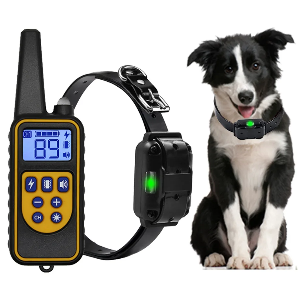 800m Electric Dog Training Collar Detachable Bark Rechargeable Anti Barking Shock Vibration Reflective Collar for All Dogs Pet 1