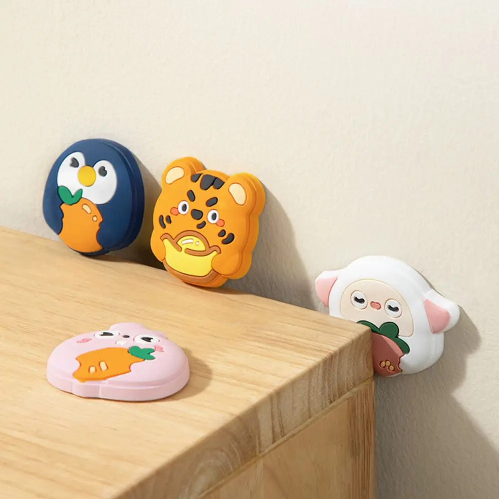 Animal Door Stoppers Wall Protection Safety Shock Absorber Door Handle Bumpers Wall Protectors Cartoon Tiger Sheep 1pc
