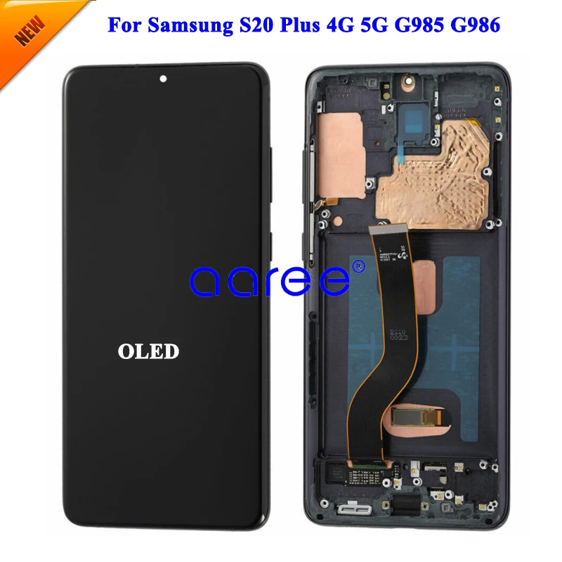 삼성 S20 플러스용 AMOLED OLED LCD 스크린, 삼성 S20 플러스 G985F 디스플레이, LCD 스크린 터치 디지타이저 어셈블리