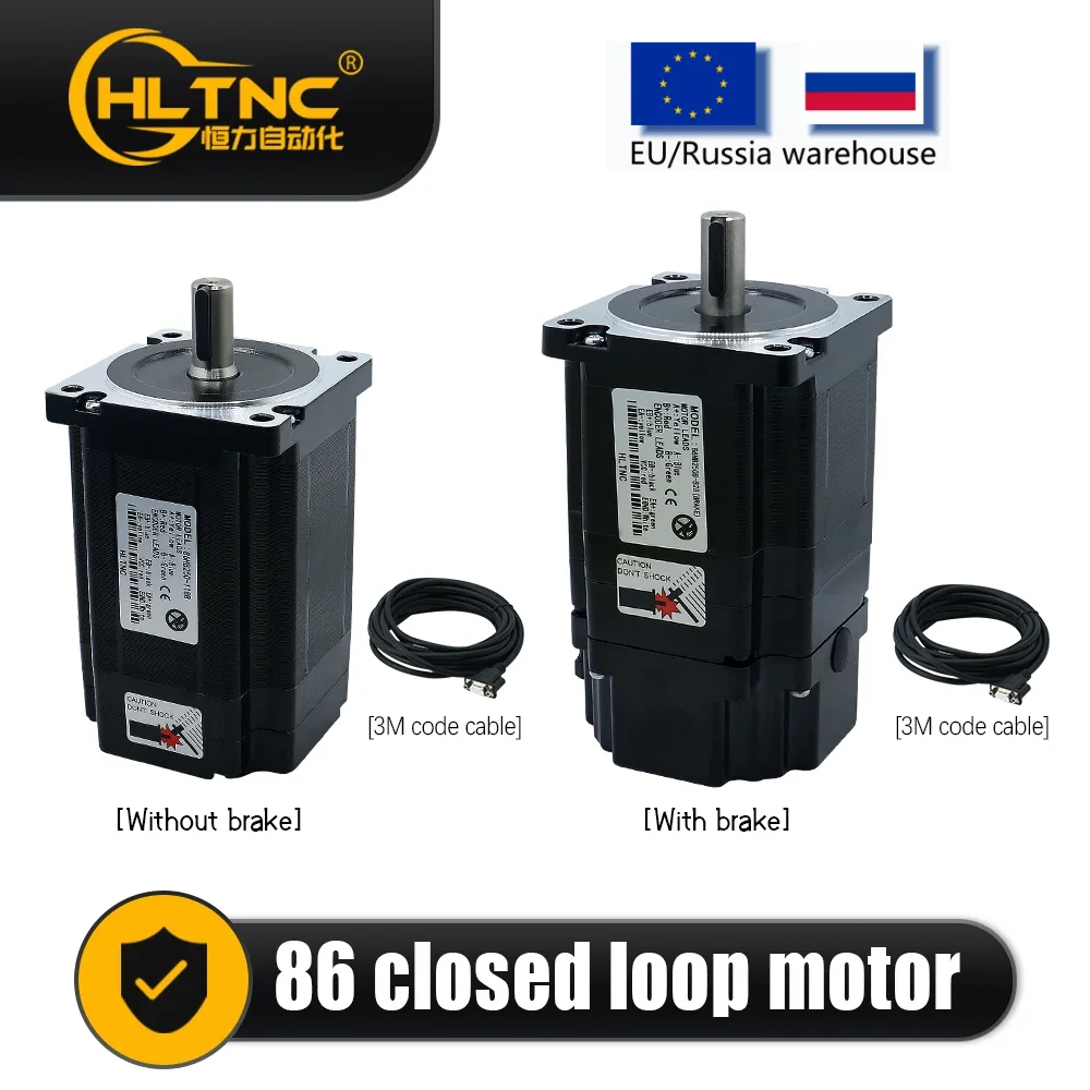 Moteur pas à pas en boucle fermée Nema34 86HB250-82B 118B 152B avec câble d'encodeur de 3M 4.5/8/12N.m 643/1143/1714ozin pour routeur CNC