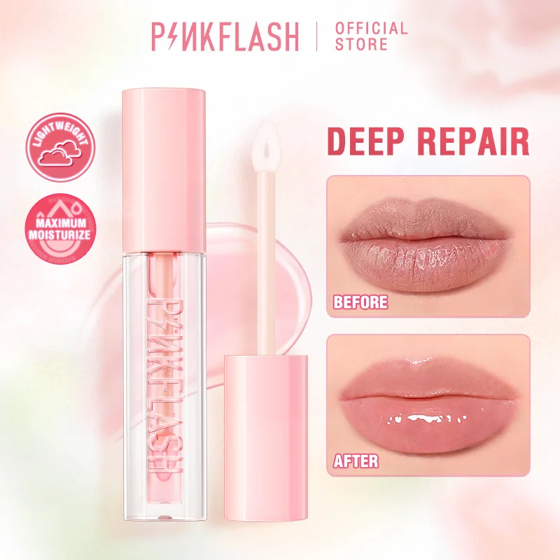 

PINKFLASH Lightweight Lip Oil Multi-use Waterproof Lip Plumper Transparent Lip Glaze Glitter Moisturizing Lip Repair Cosmetics