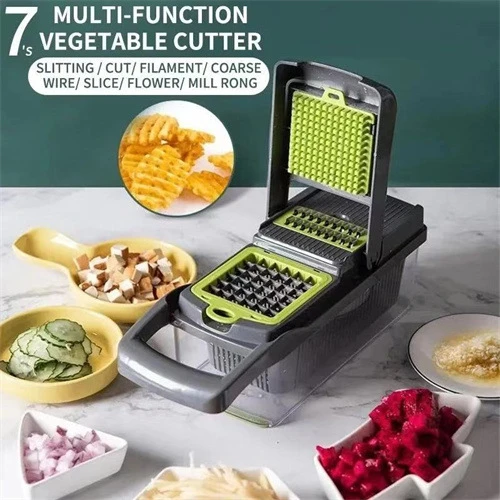 12 in 1 Multifunctional Vegetable Slicer Cutter Shredders Slicer With  Basket Fruit Potato Chopper Carrot Grater