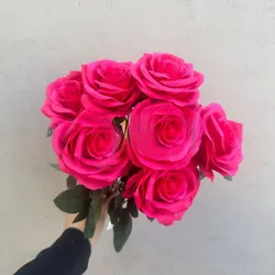 Exquisite Dutch Rose Bridal Bouquet - Elegant Artificial Floral Decoration for Weddings, Home Decor, and Photography Props (Rose red)