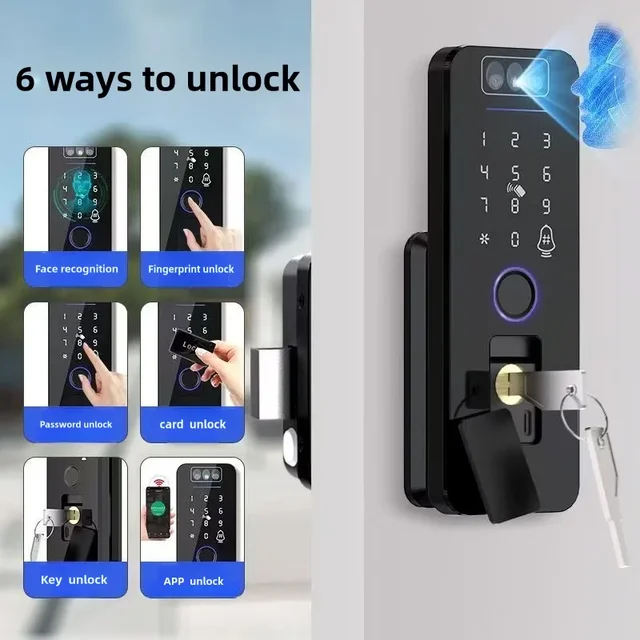 3D Face Recognition Tuya Wifi Waterproof Smart Lock Digital Keypad RFID Card Fingerprint Remote Control Outdoor Electronic Lock 3