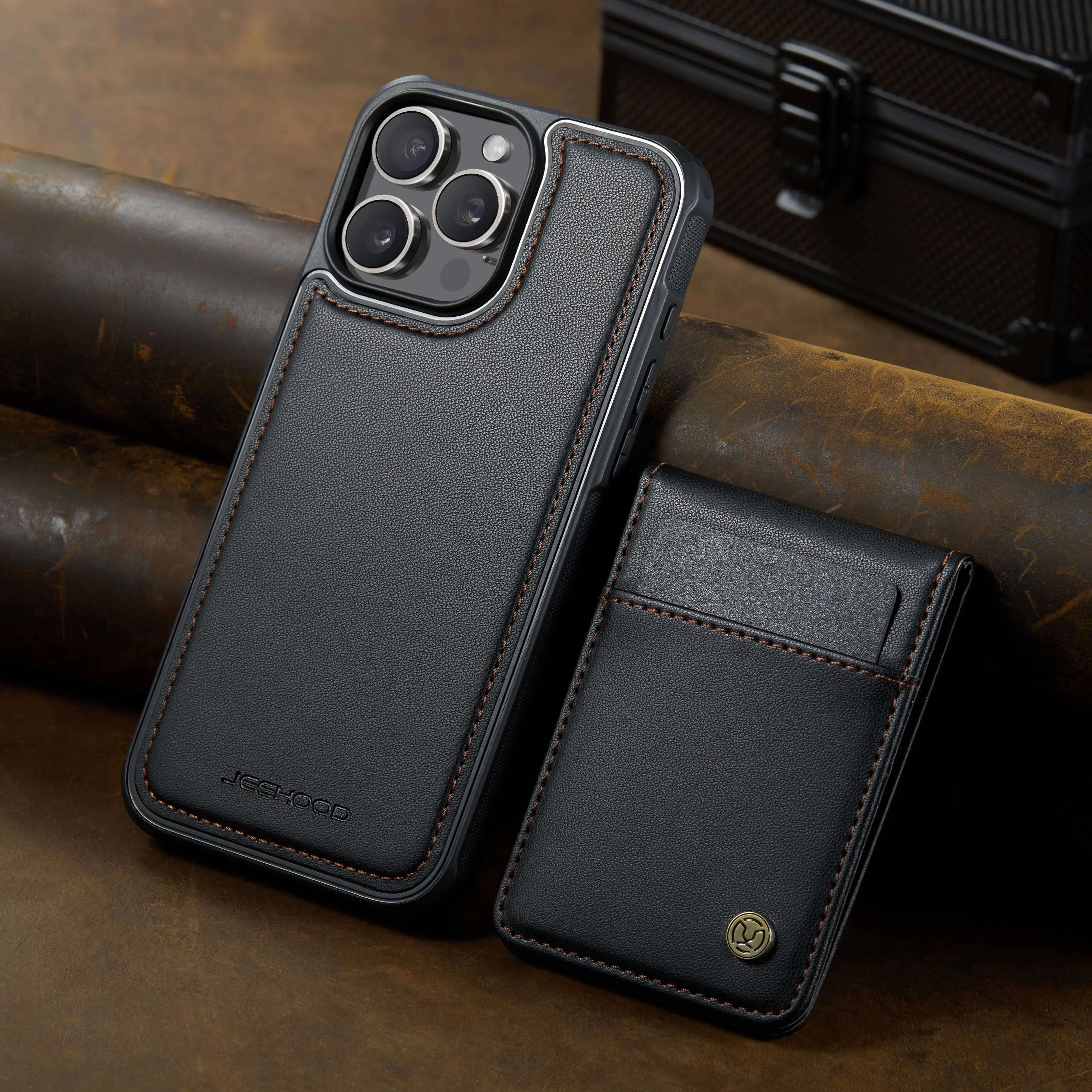 Magnetic 2 in 1 Detachable for iPhone 16/15/14 Pro Max 16 Plus Wallet Case with Card Holder,Magnetic Flip Kickstand Credit Slots