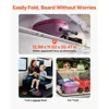 20L 20 Inch Purple Kids Ride-on Luggage Scooter Suitcase Flash PU Wheels Adjustable Handle TPR Grip Foldable for 5+ Kids Travel
