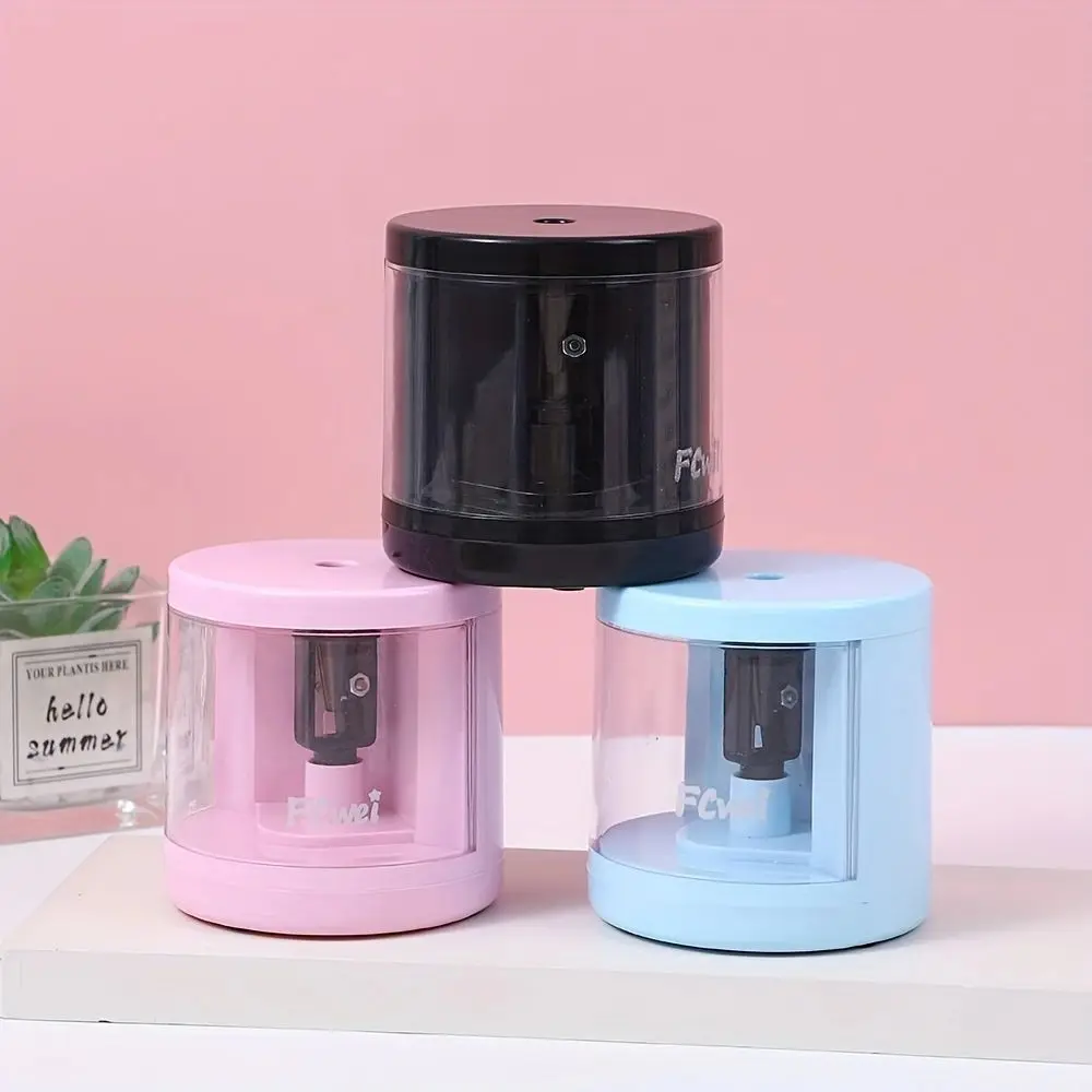 전기 연필 깎이, 플라스틱 자동 연필 깎이, AA 배터리 2 개 장착, 배터리 제외, 신제품, 1 개