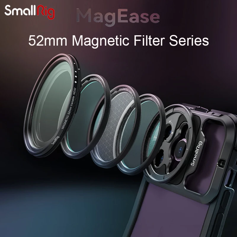 

Smallrig 52mm Magnetic Adjustable Neutral Density Filter CPL Polarizer Filter 1/4 Black Mist Filter for iphone14 /Xiaomi 13Ultra