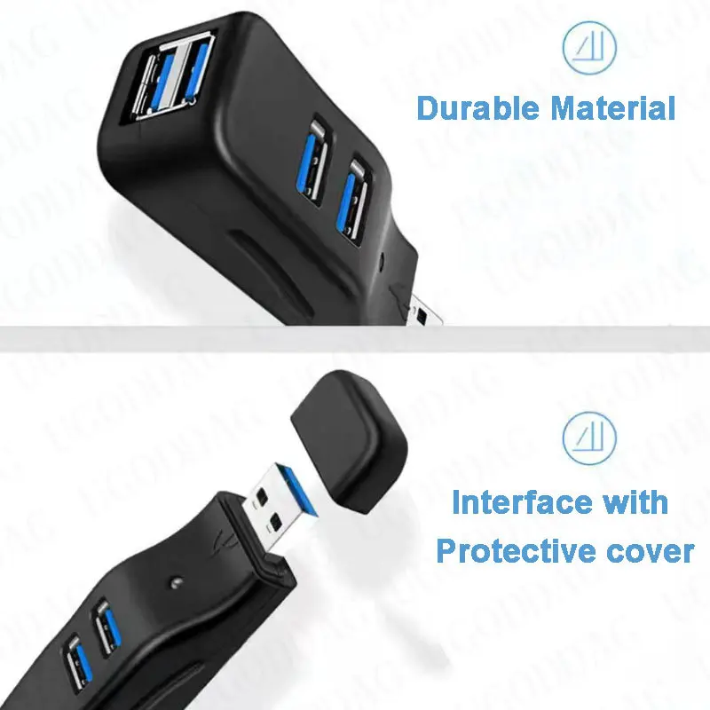 Mini Portas Usb 3.0 2.0 Hub de Transferência Dados de Alta Velocidade Divisor Adaptador para Notebook Macbook Pro Ipod Portátil u Disco Usb Conversor - Imagem 4