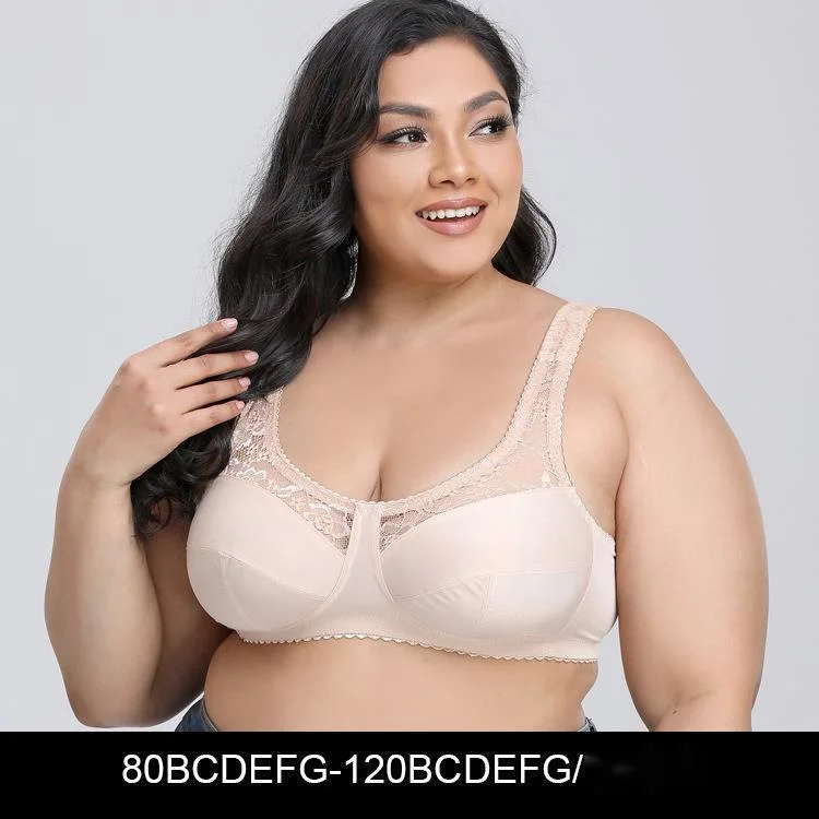 

Plus Size Lingerie For Women Bra Lace 36 38 40 42 44 46 48 50 52 B C D E F Cup Bralette Underwear Brasier Mujer Brassiere Femme