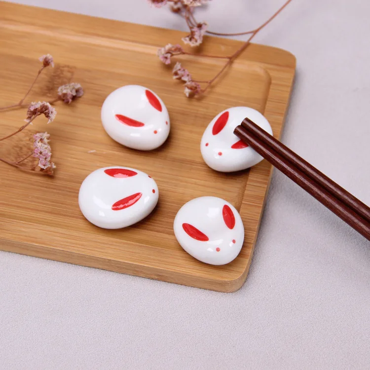 1PC Cute Porcelain rabbit Shape Ceramic Chopsticks Holders Chopstick