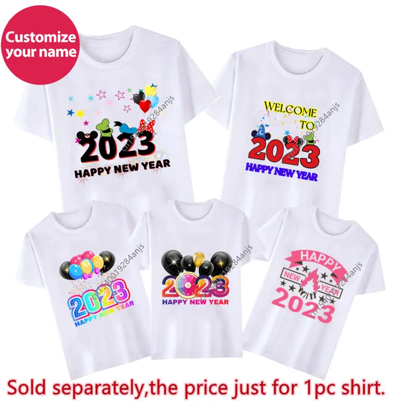 

2023 Happy New Year Family Matching T Shirts Goodbye 2022 Hello 2023 Mom Kid T Shirt Boys Girls Gift Family Party T Shirt