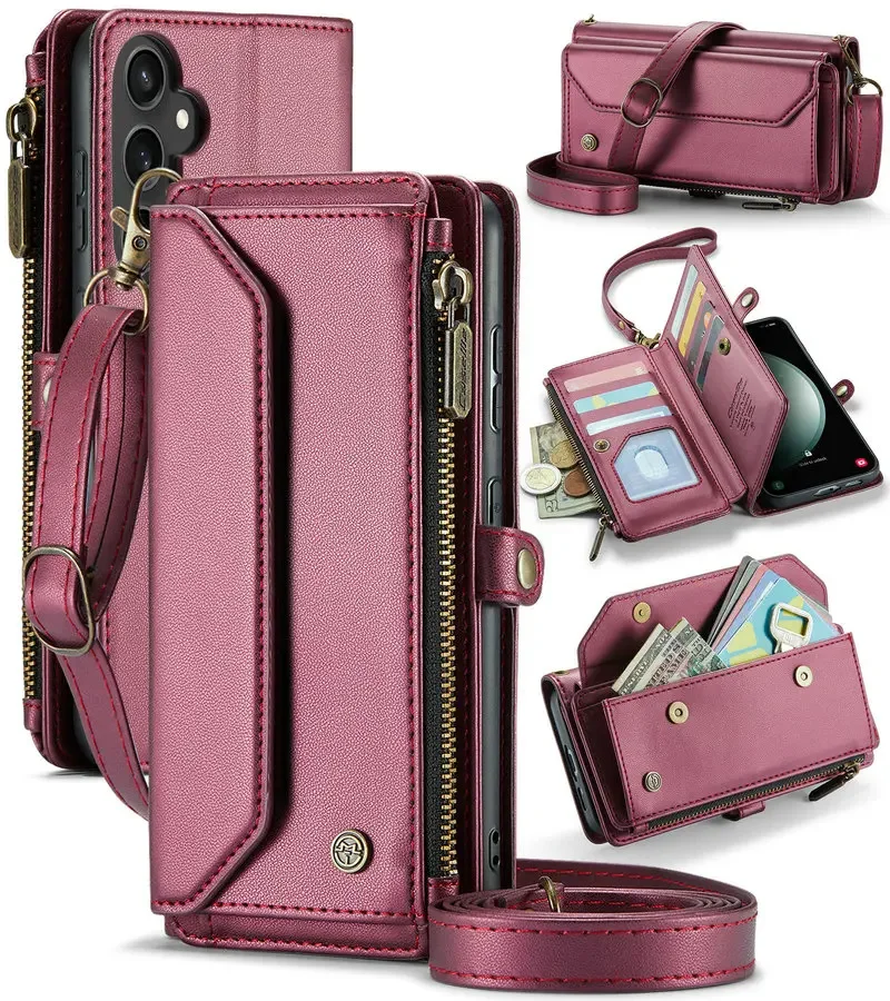RFID Secure Crossbody Zipper Wallet Bag with Card Holder