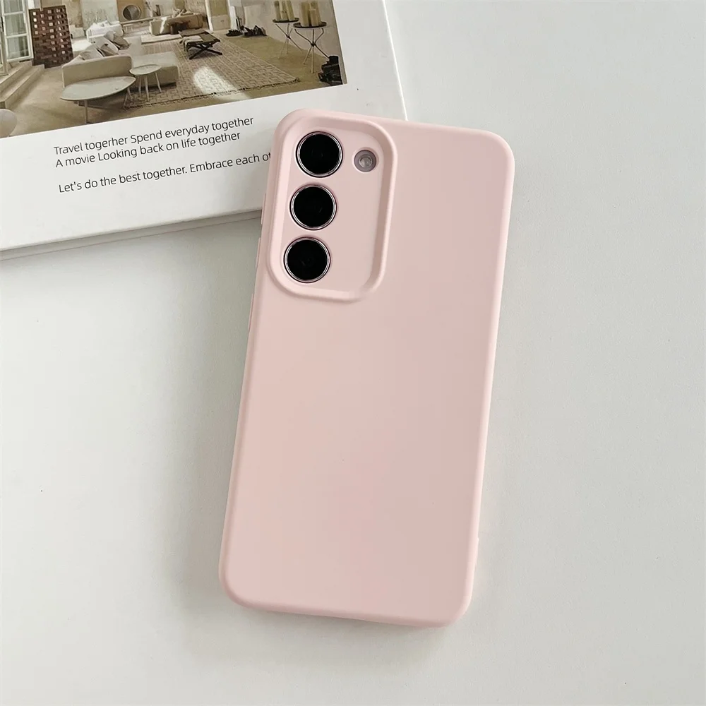 Luxury Liquid Silicone Solid Color Soft Case with Lens Protection and Shockproof Cover