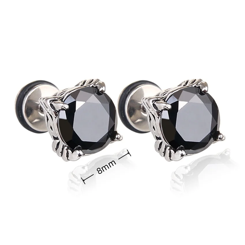 Unisex Punk Stainless Steel Gothic Stud Earrings Multiple Colors View
