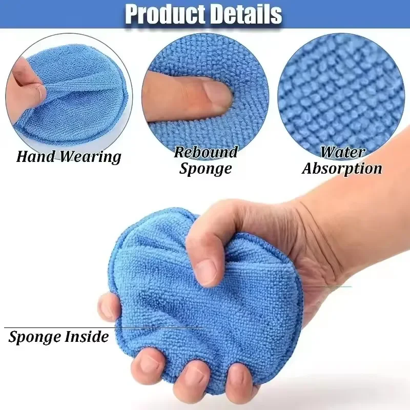 10/1PCS Microfiber Car Applicator Pads Advanced Square Car paint Polishing Waxing Sponges Cars Paint cockpit Detailing Care Tool 4