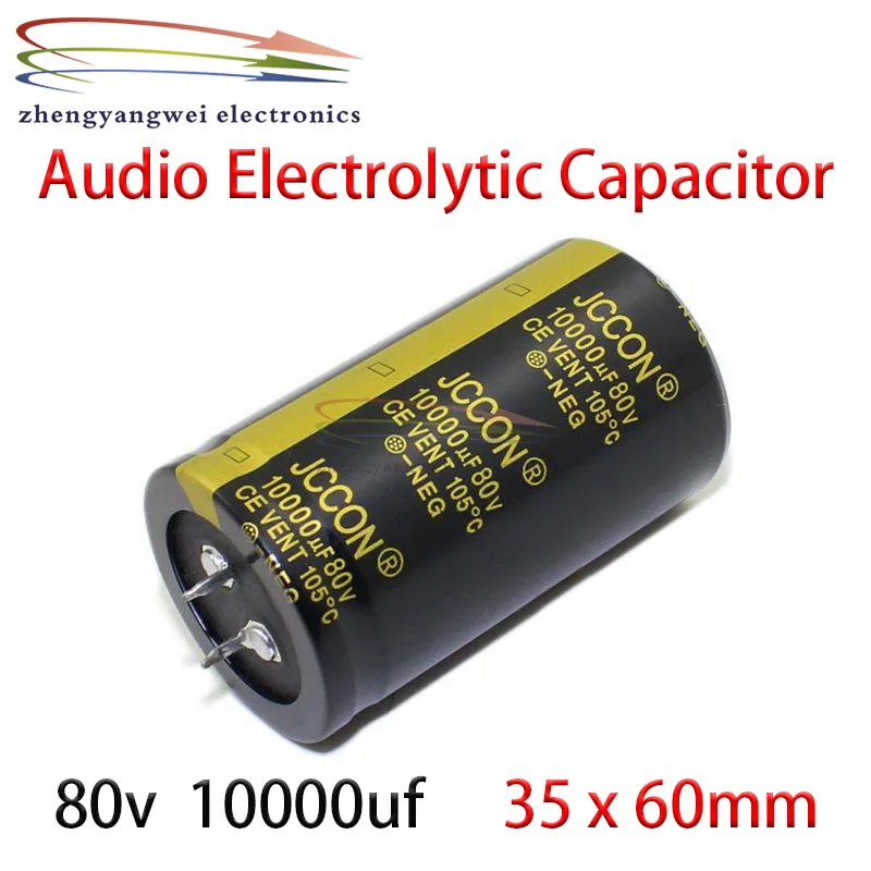 

5pcs 35x60mm 80v 10000uf black Audio Electrolytic Capacitor For Hifi Amplifier Low